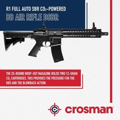 Crosman R1 Full Auto .177 Cal Air Rifle CO2 BB Gun + Red Dot Sight, BBs & 10 CO2