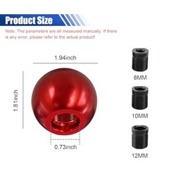 Car Round Ball Gear Shift Knob, Aluminum Alloy Car Shift Stick Head Red