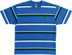 Krooked Skateboards Eyes Embroidered Blue / White Striped T-Shirt