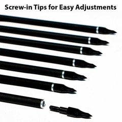 12Pcs Archery Carbon Hunting Target Arrows 30″ spine 500 Recurve & Compound Bows
