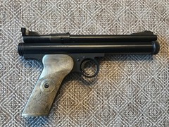 Vintage Crosman Model 150 Pellgun, .22 Cal Co2 Air Pistol, Box, Original Receipt