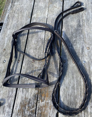 Equiroyal Dark brown raised leather English bridle full horse size