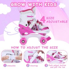 Kids Luminous Roller Skates Bright Color Flashing Wheels Improve Balance Coordin