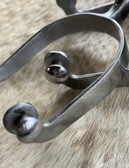 Adult Size Chrome Spurs with Jingle Bobs On Oversized Silver Rowels PAIR