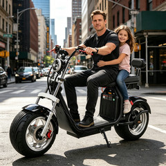 Harley Fat Tire Electric Scooter 4000W Motor Max Speed 40MPH Max Load 550 IBS