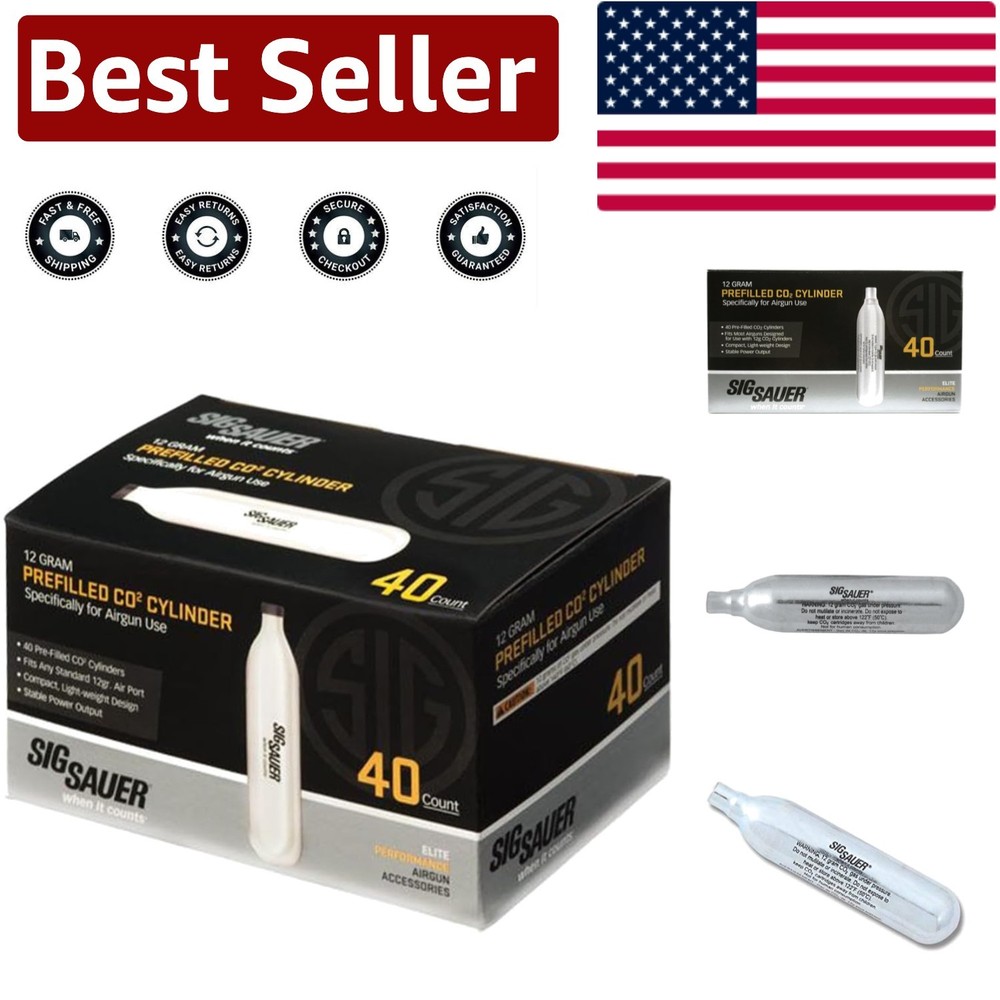 Performance-Boosting 12 Gram Pre-Filled CO2 Cartridges – 40 Durable Cylinders