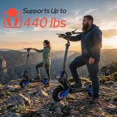 5000W Dual Motor Electric Scooter 50MPH Off-road Tire+ Seat/Steering Dampter/Bag