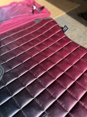 LeMieux Spectrum Dressage Saddle Pad – Red and Black Colorway with matching top