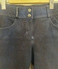 Romph Full Seat Breeches Equestrian Riding Pants Blue/Blk Animal Print Size 24R