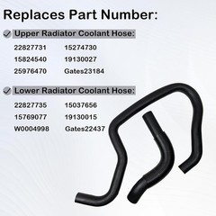 Cadillac Escalade Upper and Lower Radiator Coolant Hose Kit Compatible with