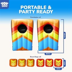 2 Sets Inflatable Pool Games Toys, Pool Cornhole Game Floating Orange&Blue