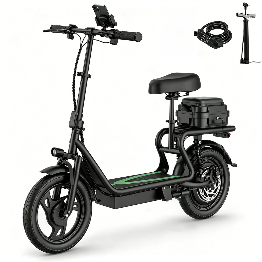 Electric Scooter with Seat,Foldable 750W PEAK 49Miles LONG RANGE Escooter 35km/H