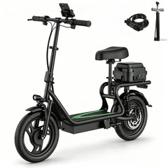 Electric Scooter with Seat,Foldable 750W PEAK 49Miles LONG RANGE Escooter 35km/H