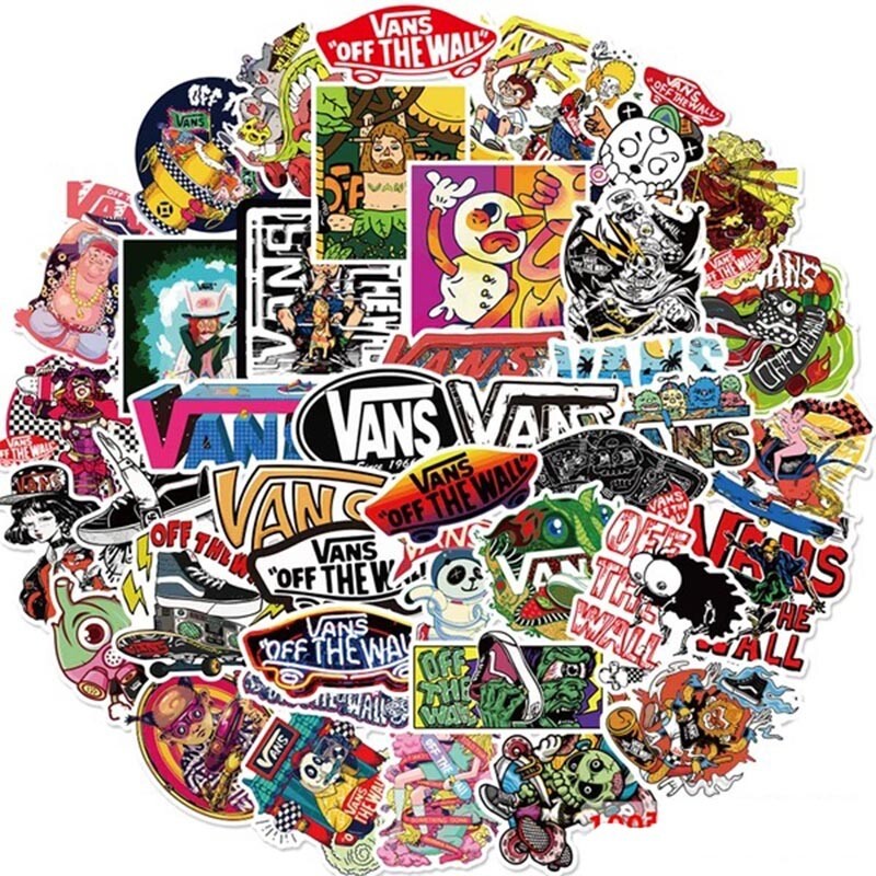 100PCS Vans Skateboard Stickers bomb Vinyl Laptop Luggage Decals Pack Lot Cool