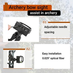 Archery Bow 3Pin Sight 0.029″ Optical Fiber Adjustable CompoundBow Shooting Hunt