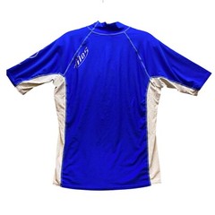 Tilos Shirt Mens Medium Racing Color Block Performance Short Sleeve Blue