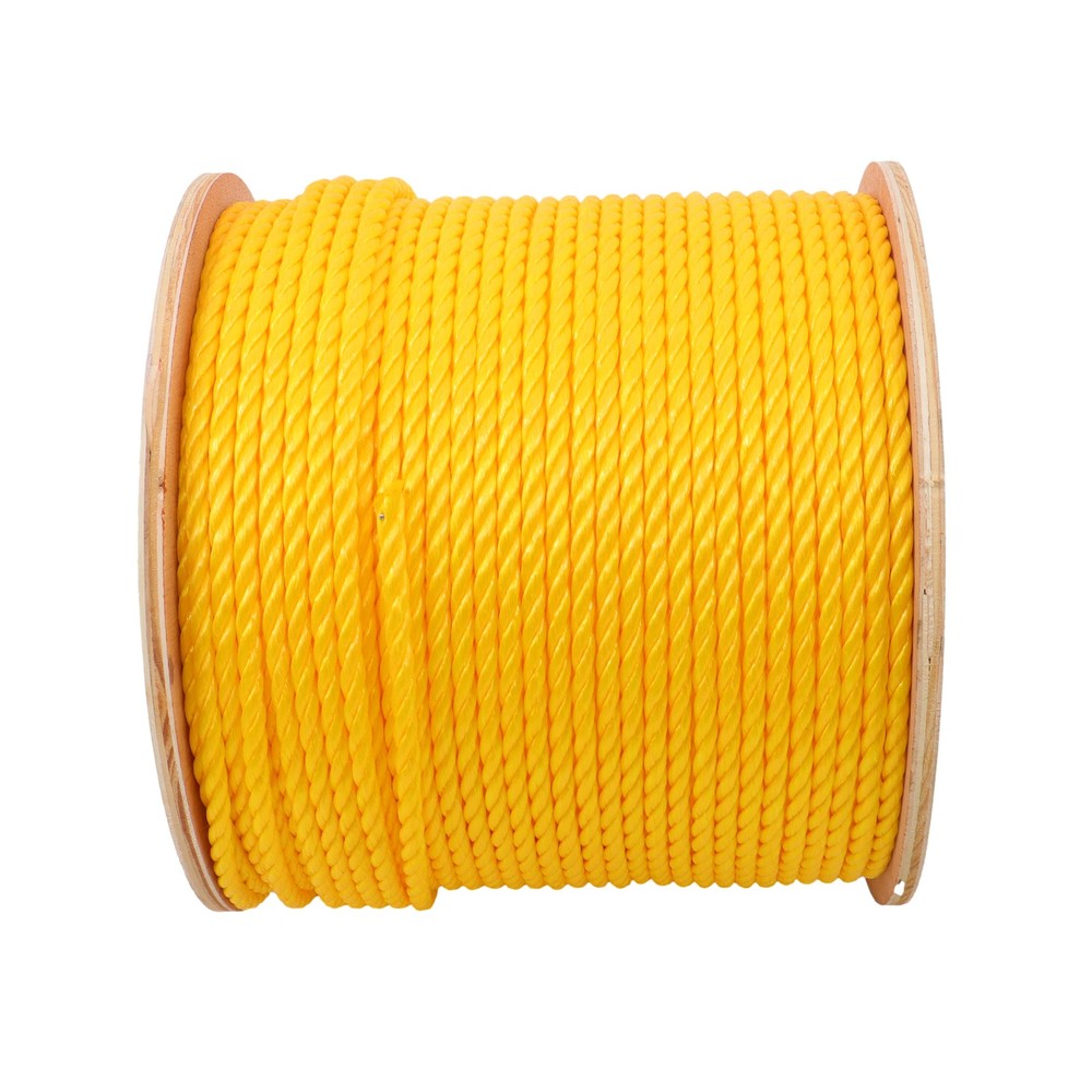 1/4 Inch by 600 Feet 3-Strand Yellow Braided Rope Breaking Strength 8500 pounds