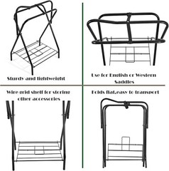 Foldable Freestanding Saddle Rack Stand 26 x 19 x 33 inches.