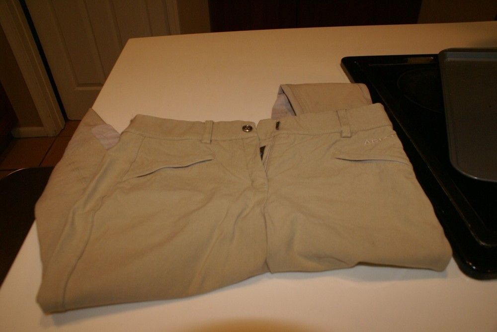 Women’s Size 26L BEIGE Ariat PERFORMER Knee Patch Breeches COTTON BLEND STRETCH