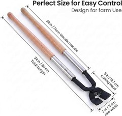 34″ Heavy Duty Animal Hoof Trimmer With Wooden Handle And 5″ Black Cutting Head