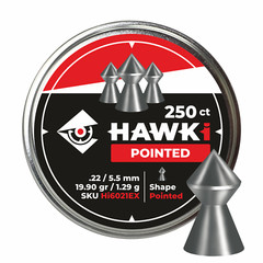 Hawki Airgun Pellets .22 / 5.5 mm Caliber 19.90gr/1.29 g 250 ct Hi6021EX Pointed