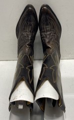 Dan Post 2261 Chocolate Brown Black Leather Western Cowboy Boots Size 8.5 C