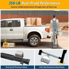 Tailgate Ladder for Pickup Truck, Universal 34″-42″ Height Adjustable Tailgat…