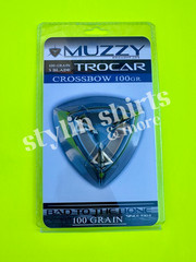 FOUR MUZZY 3 Blade CROSSBOW Trocar 100 Grain Archery Hunting Fixed Broadhead
