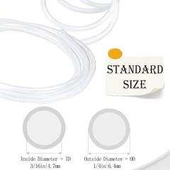10 Feet PVC- 3/16″ ID Clear Vinyl Tubing Flexible, Hybrid PVC Hose,