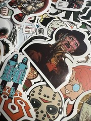 25 Piece Mix Lot 2” Horror Movie Stickers Decals, Water Bottle, Halloween Random
