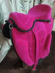 Durable Synthetic Suede Treeless Horse Saddle for Trail & Training Riding .