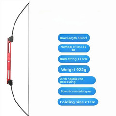 55LBS Archery Foldable Bow Straight Bow Outdoor Portable Survival Hunting Bow