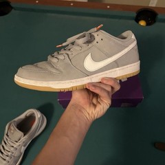 Nike SB Dunk Low Pro ISO Gray/White Gum Skateboarding Shoes Men’s US 11.5