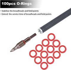 Archery Anti-Skid Arrow Broadhead O-Rings – 100 pcs 1/4 Inch Arrow Tip Rubber