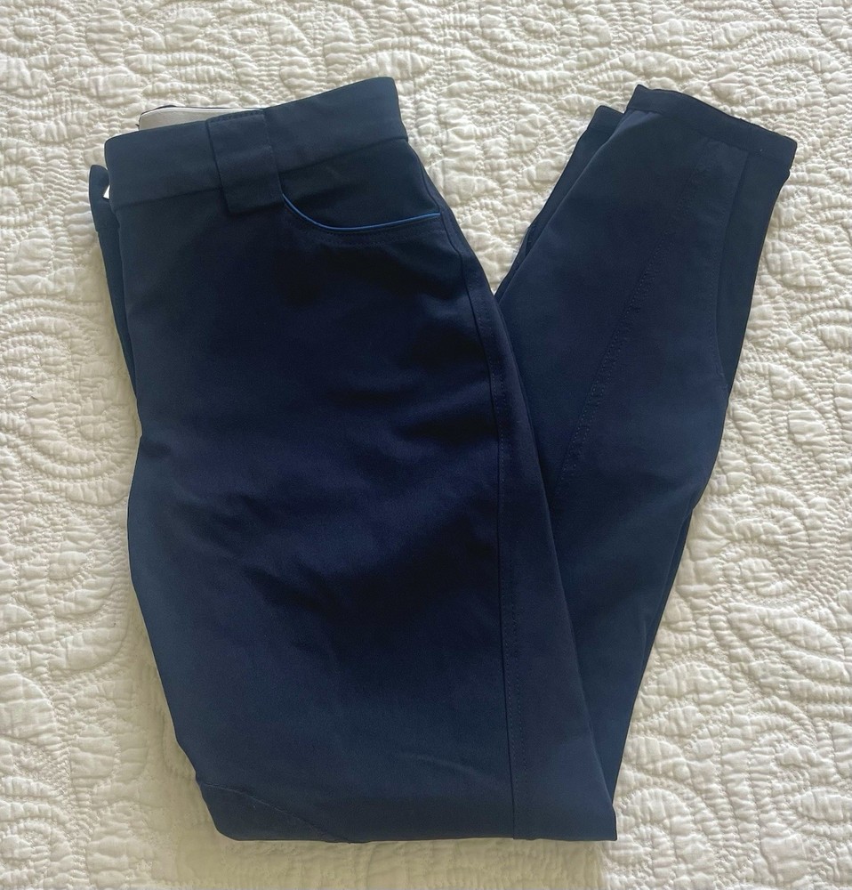 Sarm Hippique Olbia/09 Breeches Women’s US 26 IT 42 Navy Blue Knee Patch Italy