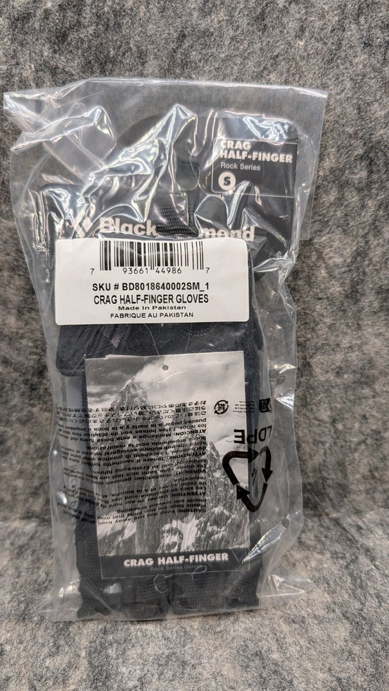 Black Diamond Crag Half-finger Gloves – Black (Small, Medium, Large, X-Large)
