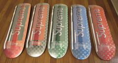Lot of 5 – Denial Supreme Vuitton Supreme Gucci Smashup Pill Skateboard Deck New
