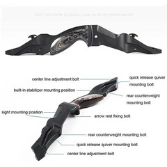17 19 21» Premium ILF Recurve Bow Riser Handle Takedown American Hunting RH LH