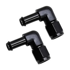 2PCS 6AN Female to 3/8 Car Barb, 90 Degree Swivel Vehicle Hose Fitting AN6-3/8