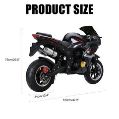 50cc 4-Stroke Pocket Rocket Motorcycle 8″ Wheels Dual Headlights Disc Brakes