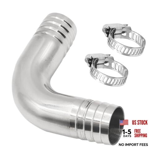 Stainless Steel 304 Sanitary Hose Fitting Barb 90 Degree Elbow 5/8″ x 5/8″ 1