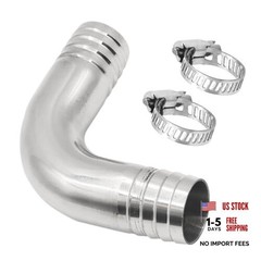 Stainless Steel 304 Sanitary Hose Fitting Barb 90 Degree Elbow 5/8″ x 5/8″ 1