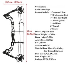 Compound Bow Bow Launcher Set 35-70lbs Steel Ball Bow Hunting Shooting Target