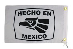 Hecho en Mexico White Flag 12×18 Inches – Perfect for UTV ATV SxS Boats