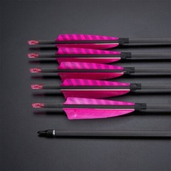 32» Archery Carbon Arrows SP400 with 4″ Turkey Feathers OD7.5mm Hunting Arrows