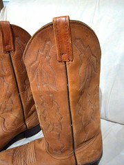 Vintage Dan Post Marlboro Men’s Cowboy Boots Brown Leather Western Size 8.5 D