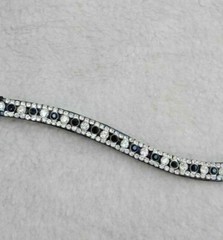 Designer Clear Crystal Stylish Browband Leather For Horse Bridle .
