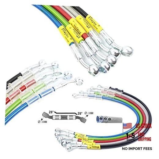 270-2400 AN3 1/8inch 28 Degree M10 Motorcycle Hydraulic Brake Line 900mm Black