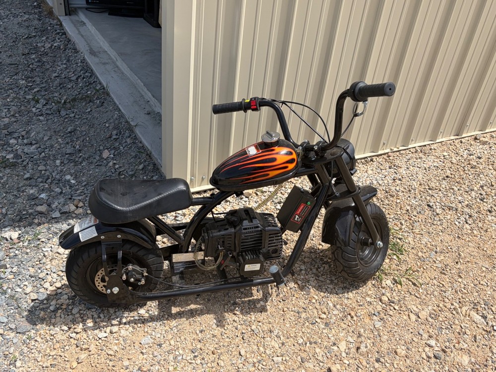Mini Chopper Style Motorcycle | 49cc Mini Bike | Gas Engine Moto with Headlight