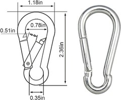 10 PCS Stainless Steel Carabiners Spring Snap Hooks Heavy Duty Keychain Clip NEW